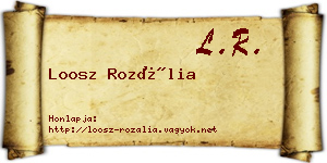 Loosz Rozália névjegykártya